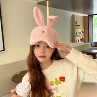 Cute Foldable Bunny Ears Fleece Hats - Thumbnail 3