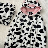 Cute Cow Pattern Hooded Pajamas Set - Thumbnail 6