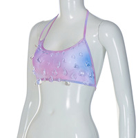 Droplet Crystal Transparent Halter Top - Thumbnail 6