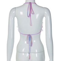 Droplet Crystal Transparent Halter Top - Thumbnail 7