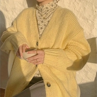 Yellow Loose Cardigan  - Thumbnail 5
