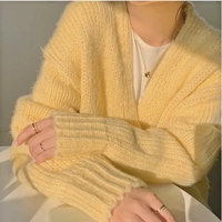 Yellow Loose Cardigan  - Thumbnail 4