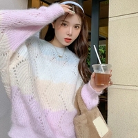Pink Ombre Hollow Out Sweater  - Thumbnail 4