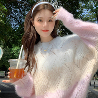 Pink Ombre Hollow Out Sweater  - Thumbnail 6