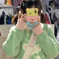 Bear Crew Neck Loose Sweater  - Thumbnail 2