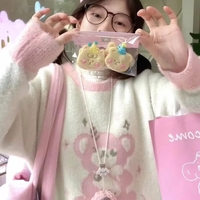 Bear Crew Neck Loose Sweater  - Thumbnail 5