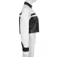 BLACK & WHITE BIKER JACKET - Thumbnail 5