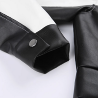 BLACK & WHITE BIKER JACKET - Thumbnail 8