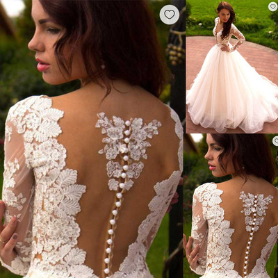 Wedding Dresses Bridal Gown with Sleeves Lace