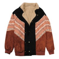 BOHO TRIBAL FLEECE JACKET IN BROWN - Thumbnail 5