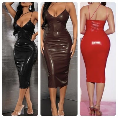 Faux leather bodycon-td - Thumbnail 2