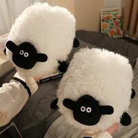 FREE SHIPPING Fluffy Lamb Sheep Slippers - Thumbnail 1