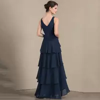 Chiffon Mother of the Bride /Groom Dresses Elegant Groom Mom Layered Coat Formal Wedding Guests - Thumbnail 1