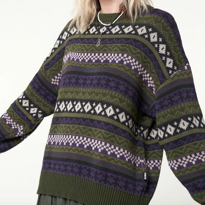 Vintage pattern knit sweater  - Thumbnail 2