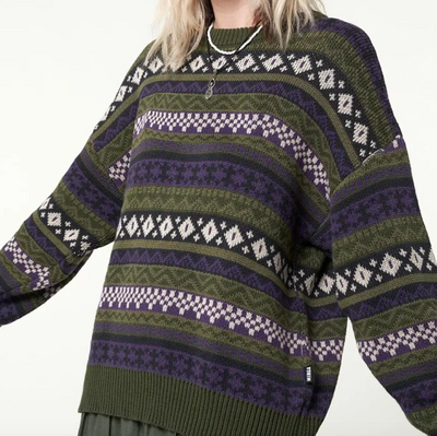 VINTAGE PATTERN KNIT SWEATER 