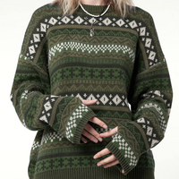 VINTAGE PATTERN KNIT SWEATER  - Thumbnail 2