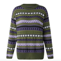 VINTAGE PATTERN KNIT SWEATER  - Thumbnail 3