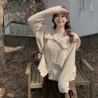 Preppy Turn Down Collar Sweater  - Thumbnail 3