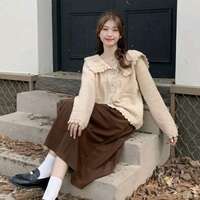 Preppy Turn Down Collar Sweater  - Thumbnail 5