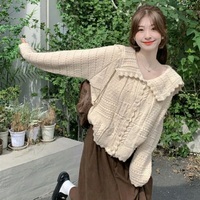 Preppy Turn Down Collar Sweater  - Thumbnail 4