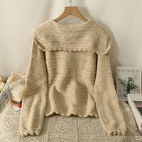 Preppy Turn Down Collar Sweater  - Thumbnail 7