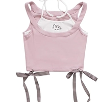 2PCS Dog Print Bow Tie Halter Top  - Thumbnail 5