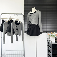 2PCS Halter Top + Long Sleeve Crop Top - Thumbnail 2