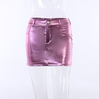 Pink Metalic Pocket Mini Skirt  - Thumbnail 4