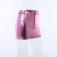 Pink Metalic Pocket Mini Skirt  - Thumbnail 5