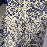 Blue Flower Embroidery Pleated Mini Skirt  - Thumbnail 7