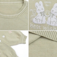 Green Rabbit Knit Long Sleeve Sweater  - Thumbnail 7