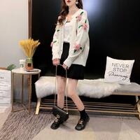 Rose Embroidery Button Up Cardigan  - Thumbnail 2
