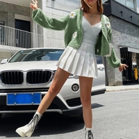 Floral Crochet Knit Lantern Sleeve Cardigan  - Thumbnail 7