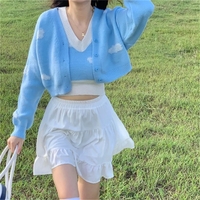 2PCS Blue Sky Cloud Vest + Knit Cardigan  - Thumbnail 7