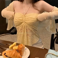 White Y2K Sleeveless Beach Crop Top - Thumbnail 5