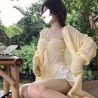 White Y2K Sleeveless Beach Crop Top - Thumbnail 6