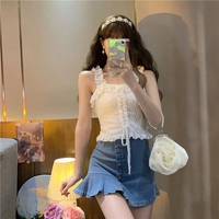 White Lace Frill Camisole  - Thumbnail 2