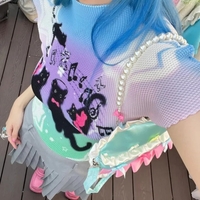 Rainbow Cat Graffiti Short Sleeve Shirt  - Thumbnail 1