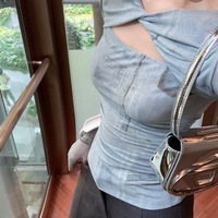 Blue Dye Mesh Long Sleeve Shirt  - Thumbnail 5