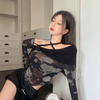 Tie Dye Lace Up Flare Shirt  - Thumbnail 6