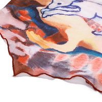 Abstract Print Mesh Sheer Crop Top  - Thumbnail 7