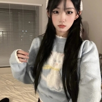 Kitten Print Cropped Sweater  - Thumbnail 4