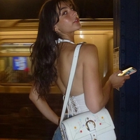 Bow Backless V Neck Halter Top  - Thumbnail 2