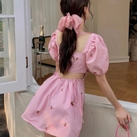 Pink Cherry Backless Mini Dress  - Thumbnail 2