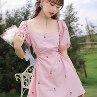 Pink Cherry Backless Mini Dress  - Thumbnail 6