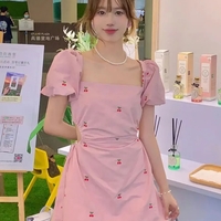 Pink Cherry Backless Mini Dress  - Thumbnail 7