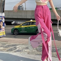 Pink Patchwork Baggy Cargo Pants  - Thumbnail 7