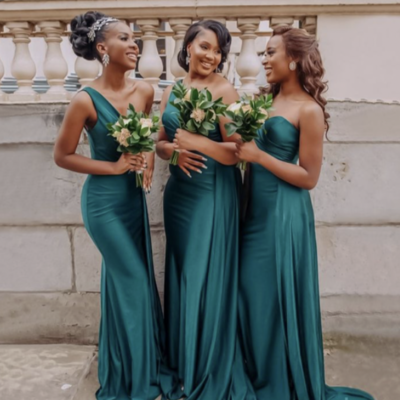 One shoulder bridesmaid dresses sheath long - Thumbnail 1