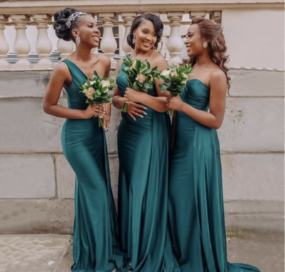 One Shoulder Bridesmaid Dresses Sheath Long