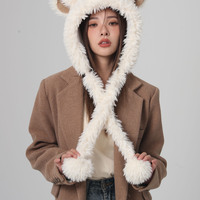 Cute Lamb Ears Plush Hat - Thumbnail 3